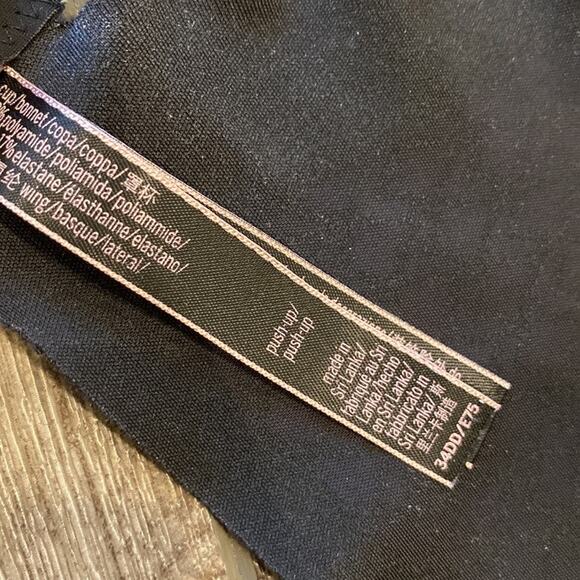 VICTORIA'S SECRET Black Rose Gold Metallic Dot Push Up Bra 34DD - Picture 5 of 5